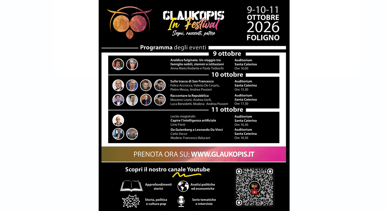 Glaukopis in Festival 2026 | Foligno, 9-11 ottobre